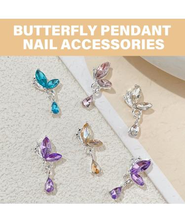 10x/Pack Butterfly Wing Nails Charm Butterfly Pendants Charm Decorations Dangle Nails Charm Nails Supplies Hy4364 - Buy Online on GoSupps.com