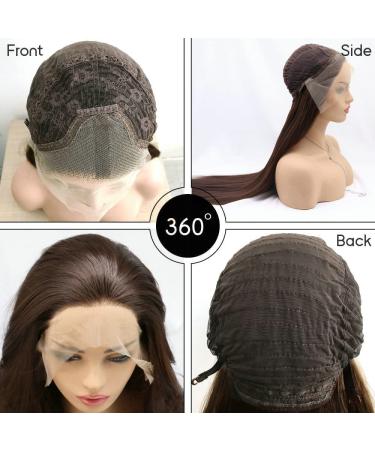 Shop Naturally Looking Brown Lace Front Wig - High Temperature Resistance Smooth Synthetic Hair for Drag Queens - Buy Online on GoSupps.com