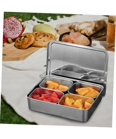 GRIRIW Food Tray Box Lid Holder Kitchen Bar Compartment Prep Compartments Organizer with Garnish Serving Meal Metal Trays - Buy Online on GoSupps.com