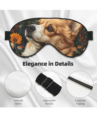Buy SSIMOO Corgi Floral Sleep Mask - Adjustable Breathable Eye Mask for Comfortable Sleep | International Shipping - Buy Online on GoSupps.com