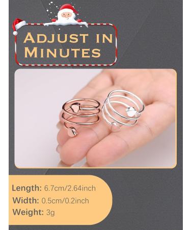 Jeracol Magnetic Copper Rings for Women - 2 Pcs Love Heart Shape Design - Adjustable Size - Pure Copper - Strong Magnets - Gift Box Included - Z-Silver & Rose Gold - Buy Online on GoSupps.com