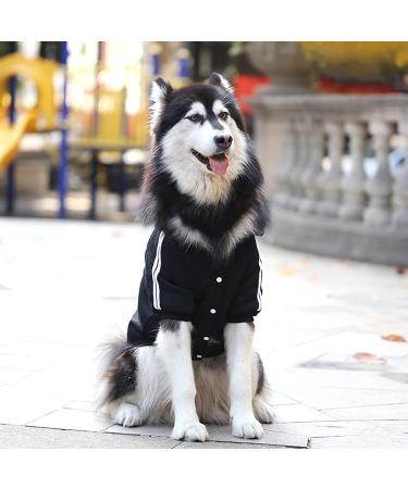 NAMSAN Dog Sweater | Warm Winter Clothes for Large Dogs | Black Button Design Hoodie - 4XL - Buy Online on GoSupps.com
