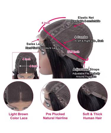 12 Body Wave Lace Closure Human Hair Wig 180 Density - Short Bob Glueless Frontal Wig with Baby Hairs - Natural Color - 4x4 Wig - Buy Online on GoSupps.com