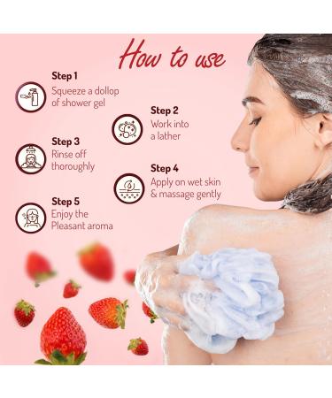 Wit & Whimsy Bubble Bounce Strawberry Shower Gel - Ayurvedic Formula with Lactic Acid & Vitamin E for All Skin Types - 300ML - Buy Online on GoSupps.com