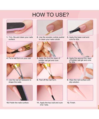 Teerova 5-in-1 Builder Gel Set - 4 Colors 15ml Structure Gel 100 Nail Shapes & File for Perfect Nail Art - International Shipping Available - Buy Online on GoSupps.com