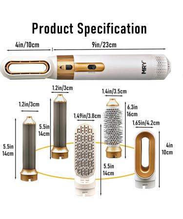 Buy MRY 5-in-1 Hot Air Comb - White & Gold | International Shipping Available - Buy Online on GoSupps.com