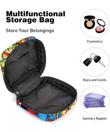 Compasses Watercolor Sanitary Napkin Storage Bag - Period Pouch for Women & Teens | Multi-colored | 1Pcs - Buy Online on GoSupps.com