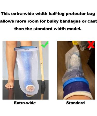 YUNCHI Waterproof Extra Wide Leg Cast Cover for Shower - XL-Extra Wide Foot Protector for Foot Surgery and Fracture - Fits Shin Size 13-28 - Buy Online on GoSupps.com