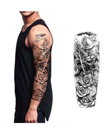 19Pcs Wolf Scorpion Full Arm Half Sleeve Fake Temporary Tattoo Sticker Set for Men - Buy Online on GoSupps.com