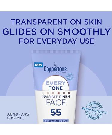 Coppertone Every Tone Sunscreen Lotion SPF 50 for Face and Body (7 Fl Oz) + Every Tone Invisible Finish Sunscreen Face Lotion SPF 55 (2 Fl Oz), Blends in Clear on All Skin Tones - Buy Online on GoSupps.com