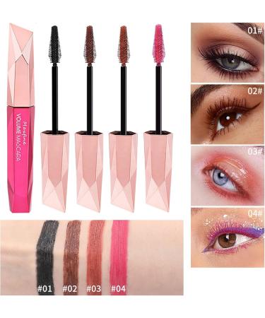 HISUNBEN Pink Mascara Water Resistant Long Lasting Voluminous Curly Extension Mascara Makeup for Christmas Halloween Parties Weddings - Buy Online on GoSupps.com