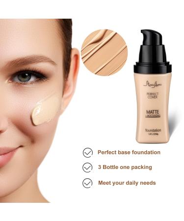 3 Pack MARIA AYORA Matte Liquid Foundation - Lightweight & Moisturizing - 1.4fl oz (02 Natural) - Buy Online on GoSupps.com