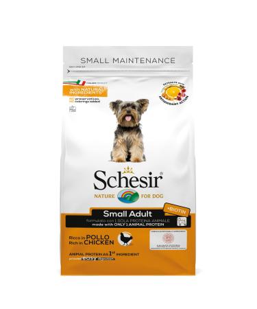 Schesir Dry Food for Small Adult Dogs Maintenance Line with Chicken Gusto Croquettes - 2 kg Bag