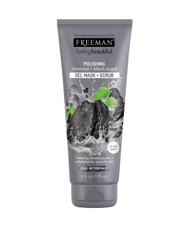 Freeman Feeling Beautiful Facial Polishing Mask Charcoal & Black Sugar 6 oz (Pack of 6)