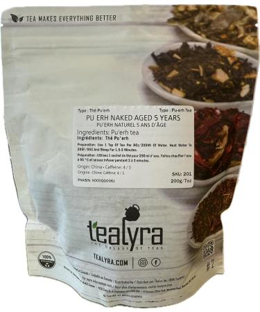 Tealyra - Ripe Pu'erh Tea - 5 Years Aged Loose Leaf - 100% Pure - Caffeine Level High - Aged Black Tea Pu Er - 400g (14-ounce) 400-gram - Buy Online on GoSupps.com