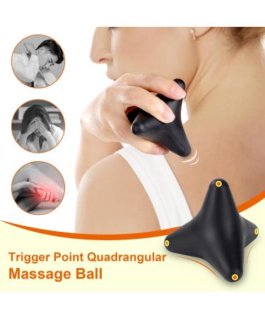 Trigger Point Presser Massager with Suction Cup - 2 Pack Black Massage Balls for Back Shoulder Hands & Legs | Self-Massage Tool - Buy Online on GoSupps.com