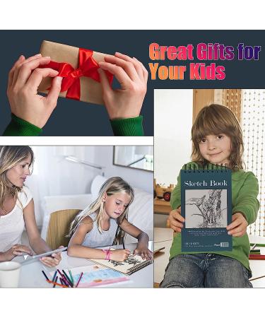 5.5 x 8.5 Sketchbook Set - Top Spiral Bound 100-Sheets (2 Packs, 68lb/100gsm), Acid-Free Art Paper for Drawing, Painting, Writing - Ideal for Beginners and Artists - Buy Online on GoSupps.com