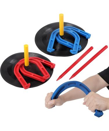 FIELDAY Rubber Horseshoes Yard Game Set - 10 PCS with 4 Horseshoes, 4 Stakes, and 2 Rubber Mats - Outdoor & Indoor Games for Kids - Classic Game for Beach, Backyard, Camping - Buy Online on GoSupps.com