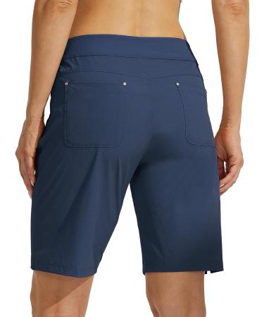 Willit Women's Golf Hiking Shorts 9 - Navy Blue 14 | Quick Dry Summer Athletic Shorts with Pockets - Buy Online on GoSupps.com