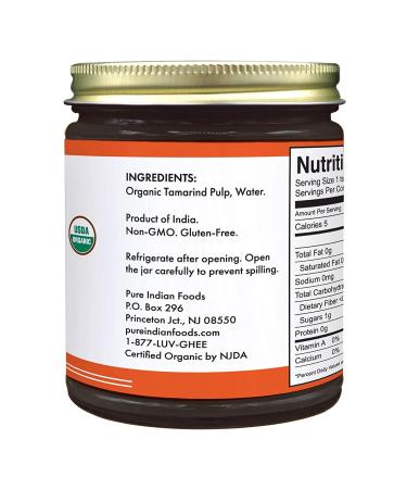 Organic Tamarind Paste Concentrate - Sweet & Sour Sauce for Indian Chutney & Thai Curry | Gluten Free, No Sugar | 11oz Glass Jar - Buy Online on GoSupps.com