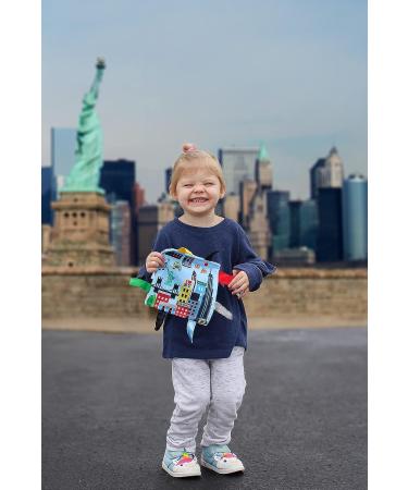 The Learning Lovey City Baby Crinkle & Teething Tag Square Tummy Time Stroller Toy 8x8 inch (New York City) - Buy Online on GoSupps.com