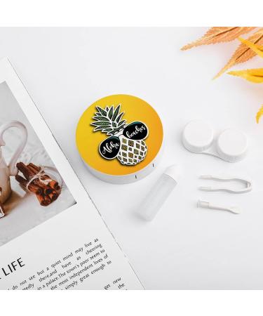Aloha-Beaches Pineapple Round Case For Contact Lens Kit Storage Box with Mirror Printed - Buy Online on GoSupps.com