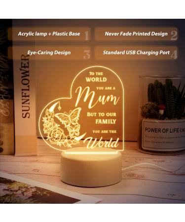 Engraved Acrylic Night Light - Special Christmas & Birthday Gifts for Mum from Daughter - Buy Online on GoSupps.com