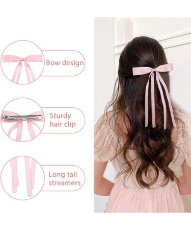 8 Pcs Hair Bows for Women Cute Colorful French Bow Ribbon Hair Clip Tassel Bowknot Hair Clips with Long Tail Silky Satin Metal Clips Ponytail Hairstyle Accessories for Women Girls Toddlers Teens Kids - Buy Online on GoSupps.com