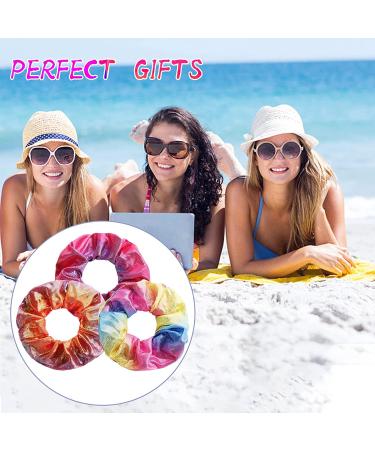 24-Piece Metallic Scrunchies - Shiny Mermaid Hair Ties for Women & Girls | Colorful Elastic Ponytail Holders - Neon Hair Accessories - Buy Online on GoSupps.com