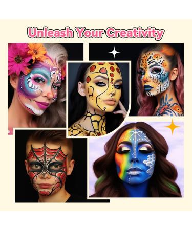 Janolia Rainbow Split Cake Face Painting Set - Water-Based Body Paint for Kids & Theater | Ideal for Carnivals & Festivals - Buy Online on GoSupps.com