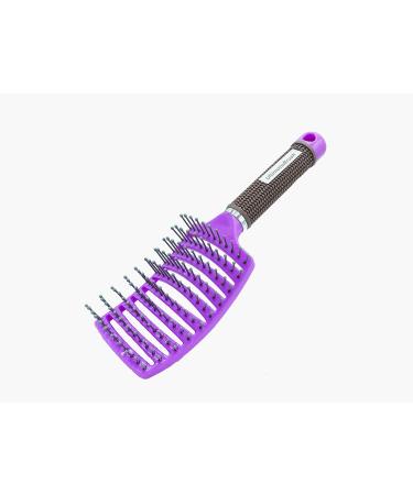 UltimateBrush Curved Vented Hair Brush,Vent Brush, Styling for Thick Long Hair, Detangling Massage Brush for Women or Men, Fast Drying Blow Dryer Brush WetDry (Purple), 1 Count (Pack of 1)