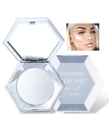 Shimmering Body Highlighter Makeup Palette Glitter Face Highlight Contouring Makeup Palette Smooth Glitter Powder Nose Eye Contour Palettes Glow Illuminator for Face & Body Women Cosmetics (Pearl White)