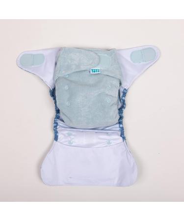 TotsBots Bamboozle Reusable Nappy - Bamboo Eco-Friendly Nappies for Babies & Toddlers - Mist Size 3 (35lbs+) - Buy Online on GoSupps.com