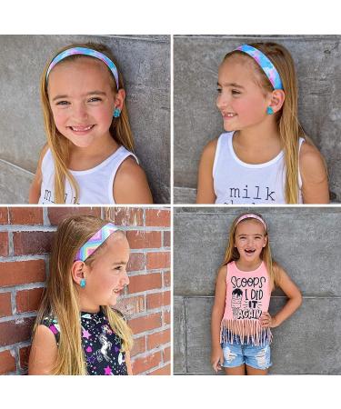 QYLPZ 4 Pieces Rainbow Headbands Girls Non Slip Headbands Adjustable Girls Stretchy Headbands for Teens Kids Party Favors Gift Cute Hair Accessories - Buy Online on GoSupps.com