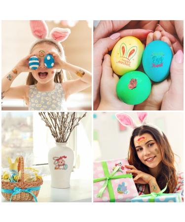 Easter Tattoos for Kids - 66 Pieces, Colorful Bunny Egg Chicken Spring Flowers Butterfly Stickers - Easter Egg Filler, Basket Stuffers, Goodie Bag Fillers - Buy Online on GoSupps.com
