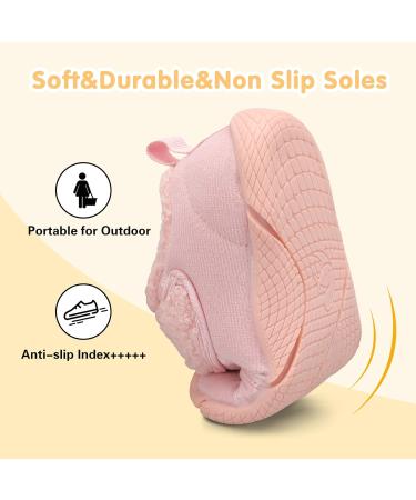 JOINFREE Baby Girl Anti-Slip Plush First Walking Shoes | Toddler Slipper Shoes | 2.5/3 UK Child | Pink - Buy Online on GoSupps.com