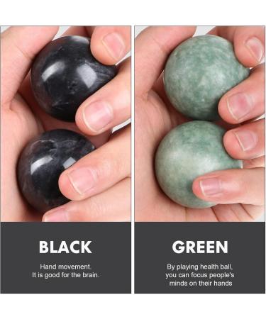 DEARMAMY Marble Green Baoding Balls - 2 Sets of Hand Massage Balls for Stress Relief & Chinese Health Exercise - Buy Online on GoSupps.com