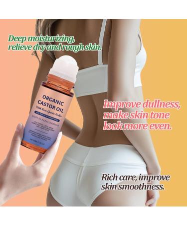 CleJoy Castor Oil Roll on in Glass Bottle Organic Castor Oil Roll On 100% Pure for Whole Skin and Moisturize Skin Pure Organic Cold Pressed Essential oil 50ML - Buy Online on GoSupps.com