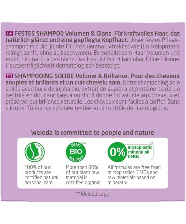 WELEDA - Solid Shampoo Volume & Shine - Gives volume - Preserves natural shine - NATRUE - 50g - Buy Online on GoSupps.com