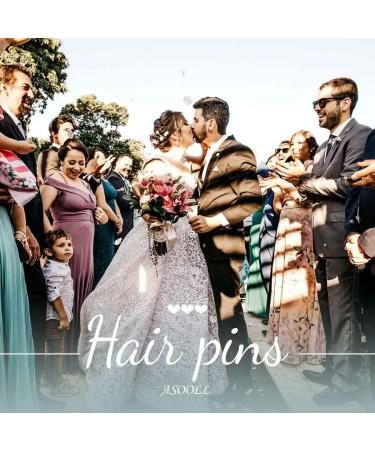 Asooll Opal Bride Wedding Hair Pins | Silver Pearl Bridal Headpiece - Buy Online on GoSupps.com