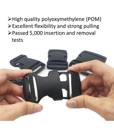 EesTeck 2 Set 1.5 Inch Flat Dual Adjustable Plastic Quick Side Release Plastic Buckles and Tri-glide Slides for Luggage Straps Pet Collar Backpack Repairing (Black  Fit For 1.5/38mm Webbing Straps) 1.5"-2 Pack - Buy Online on GoSupps.com
