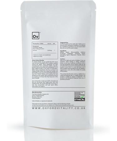 Cinnamon Extract 3000mg | High Strength | Blood Sugar & Digestion Aid | Oxford Vitality UK 365 count (Pack of 1) - Buy Online on GoSupps.com