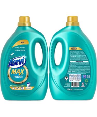 Asevi Max Bundle (3 x 50w) Hypoallergenic Bio Laundry Detergent Concentrated Liquid Laundry Cleanser | Bright Power Sanitiser - Buy Online on GoSupps.com