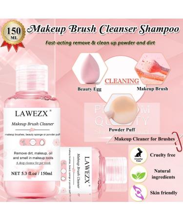 150ml Makeup Brush Cleaner LAWEZX Liquid Makeup Cleaner Solution for Makeup Brushes and Makeup Tools - Removes Makeup Dirt & Impurities From Makeup Brushes Powder Puffs or Makeup Sponges Vegan - Buy Online on GoSupps.com