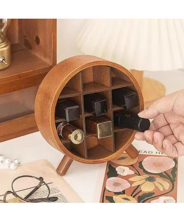 WAYUTO Lipstick Organizer | 12 Slot Wooden Lipstick Holder Stand for Vanity | Stylish Footed Display Case for Home - Buy Online on GoSupps.com