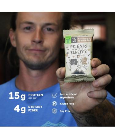 Earth Fed Muscle Friends with Benefits Chocolate Peanut Butter Grass Fed Whey Protein Bars | 15g Protein Snack | Gluten Free Non-GMO All-Natural Peanut Butter Energy | 2.12 oz Bars (10 Count) - Buy Online on GoSupps.com