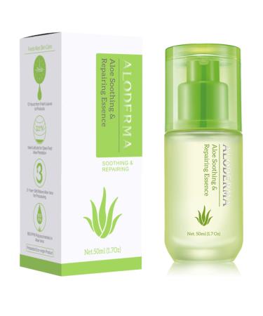 Aloderma Soothing Facial Serum with 85% Organic Aloe Vera - Calming Serum for Sensitive Skin with Natural Botanicals - Pure Aloe Vera Serum for Face - Lightweight Skin Calming & Nourishing Face Serum - Buy Online on GoSupps.com