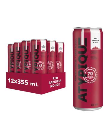 ATYPIQUE Non-Alcoholic Low Calories Cocktail Red Sangria 355 mL 12-Count Red Sangria 1 Count (Pack of 12)