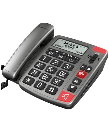 Amplicomms PowerTel 196 - Big Button Phone for Elderly with Display - Loud Phones for Hard of Hearing - Hearing Aid Compatible Phones - Big Number Telephone - Dementia Phone for Elderly