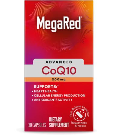 MegaRed Advanced CoQ10 to Help Support Heart Health and Cellular Energy* Powerful Antioxidant Protects Against Free Radicals* - 30 Capsules (30 Servings) - Buy Online on GoSupps.com